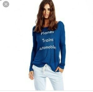 Wildfox Tee Planes Trains Automobiles NWOT
